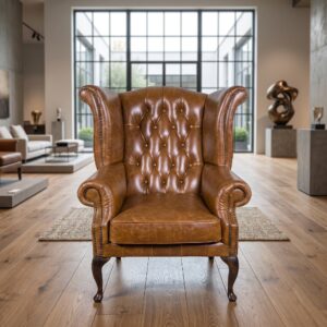 Men's Armchair Leather Old-Cognac
