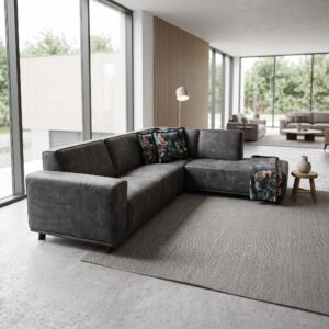 Corner Sofa Anthracite Velvet 2,52 m x 2,00 m