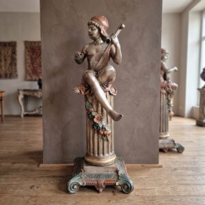 Statue Child Mandolin Bronze 1,54 m