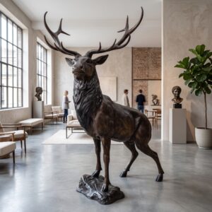 Statue Deer Bronze 1,70 m