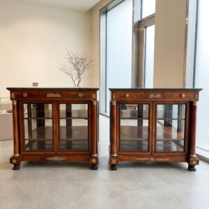 China Cabinet Biedermeier 1820 Mahogany Set