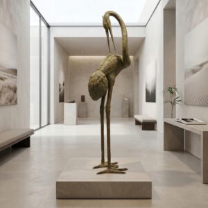 Fountain Statue Crane 2,30 m