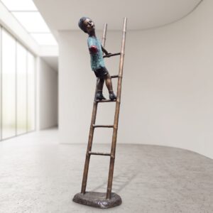 Statue Boy on Ladder Bronze 2,06 m