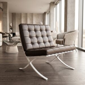 Armchair Leather Brown Model Barcelona