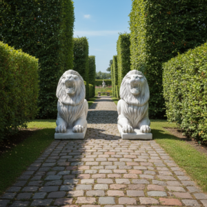 Statues Concrete Lions Set 1,20 m