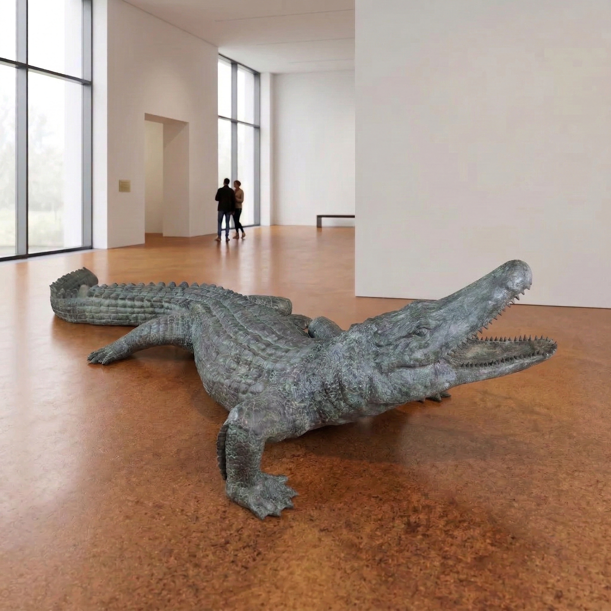 Statue Crocodile Bronze 2,90 m - Image 2