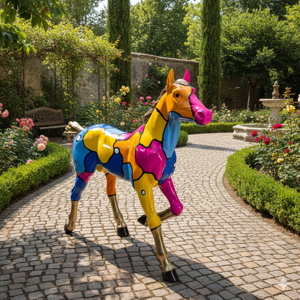 Statue Horse Bronze Pop-Art Style 1,15 m - Image 2