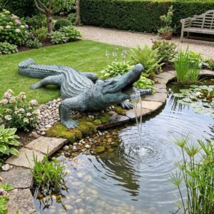 Statue Crocodile Bronze 2,90 m