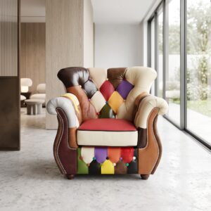 Chesterfield Armchair Leather Model Carnival