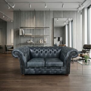 Chesterfield Sofa Leather Anthracite 1,80 m