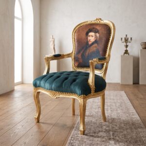 Baroque Chair Baroque Style Chair Rembrandt Gold Mint Turquoise