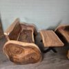Set Garden Benches & Table Teak 1,60 m - Image 3