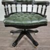 Chesterfield Office Chair Leather Green - Image 4