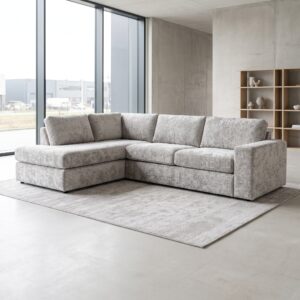 Corner Sofa Light Grey 2.90 m x 1.90 m Velvet