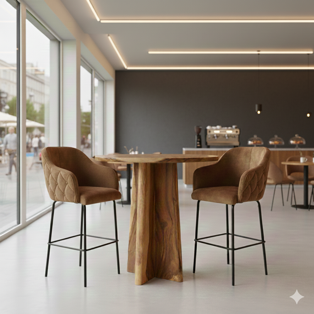 Bar Table Teak Ø 0,90 m - Image 2