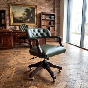 Chesterfield Offive Chair Leather Green