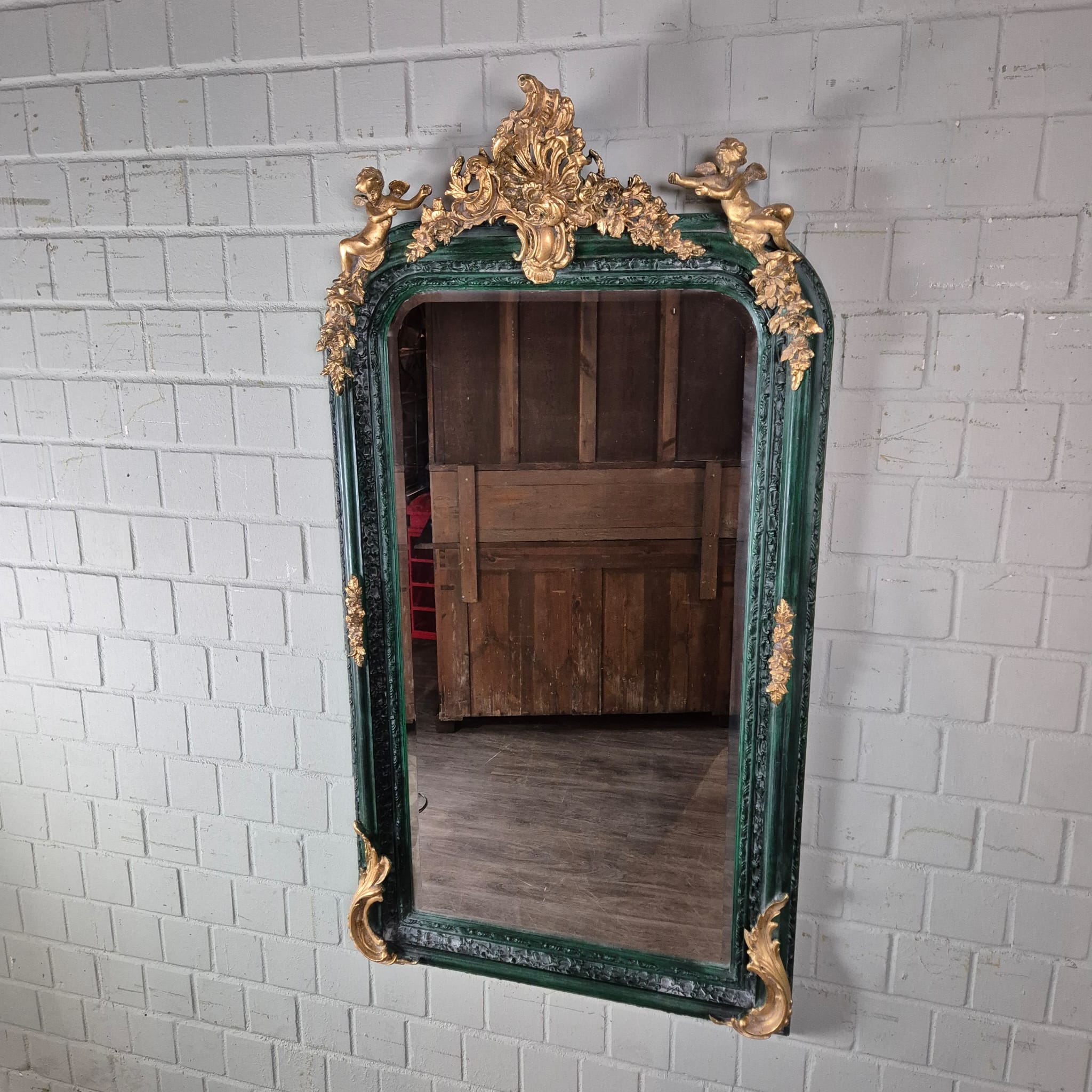 Mirror Green-Gold Baroque Style 0,96 m x 1,60 m - Image 3
