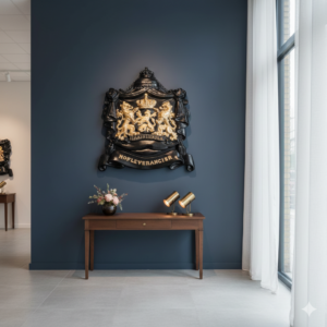 Coat of Arms Je Maintiendrai / Purveyor to the Royal Household Aluminium 0.43 m