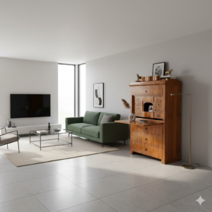 Secretary Biedermeier 1850 Ash Wood