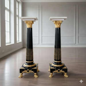 Columns Marble Black 1,32 m Set