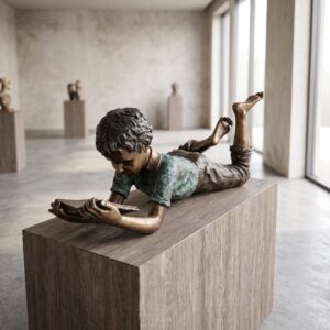 Statue Boy Bronze 1,07 m