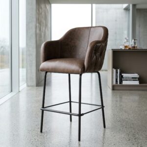 Bar Stool Brown Leather