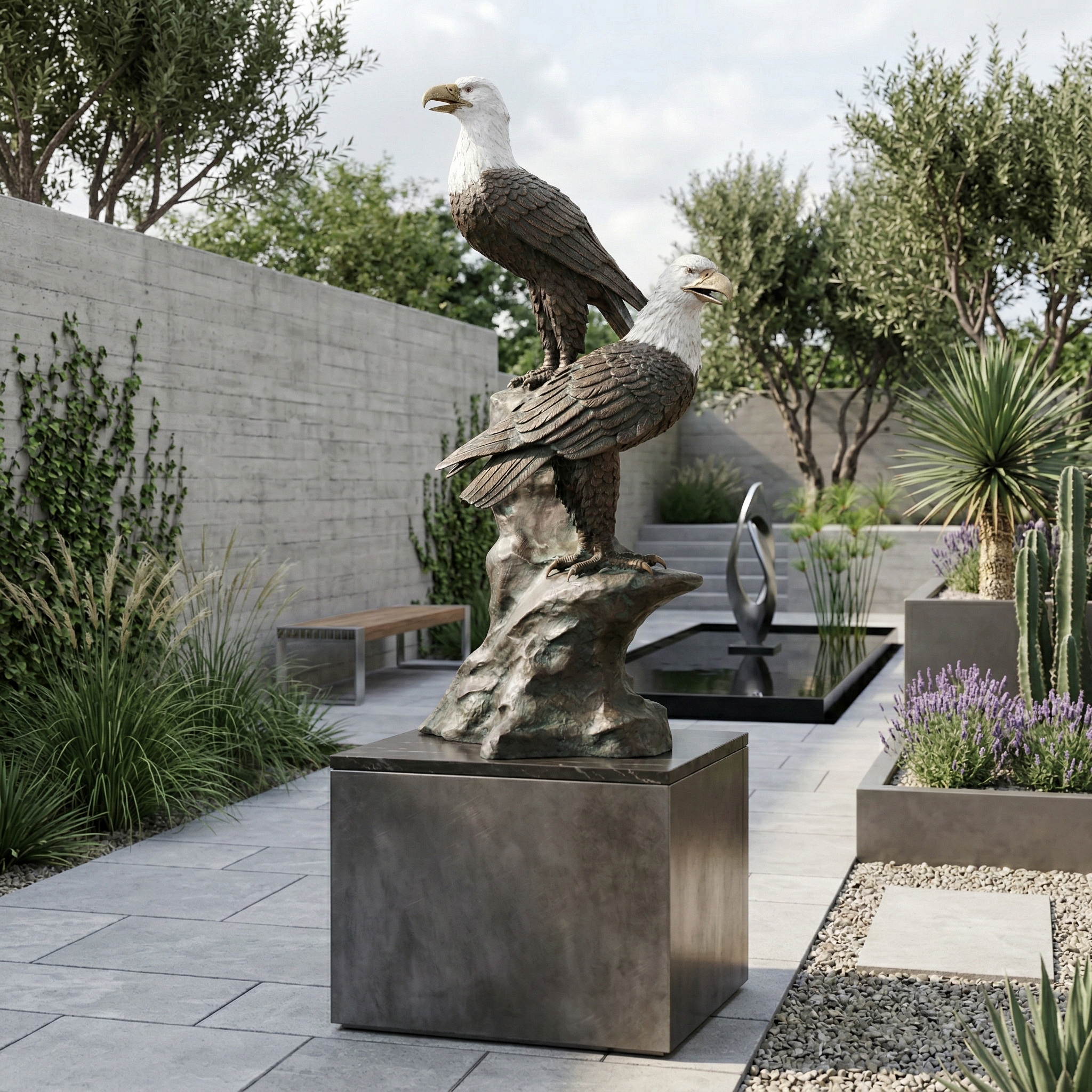 Statue Eagle Bronze 1,00 m - Image 2