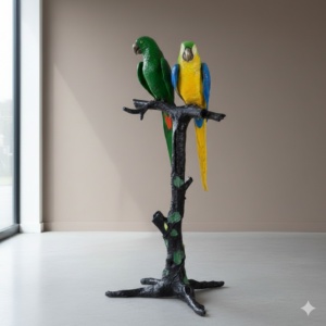 Statue Parrot Bronze 1,73