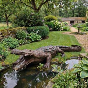 Statue Crocodile Bronze 1,80 m