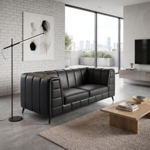 Sofa Leather Black 1,90 m