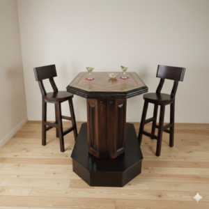 Minibar Standing Table Oak Mahogany 1,27 m