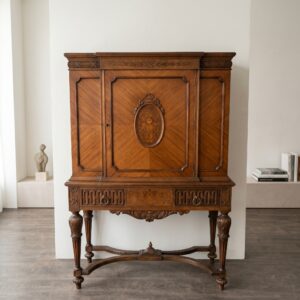 Louis-XIV-Style Cabinet with Cross Leg 1950 Mahogany