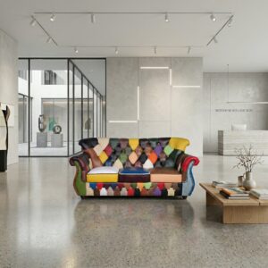 Chesterfield Sofa Leather Model Carnival 1,90 m