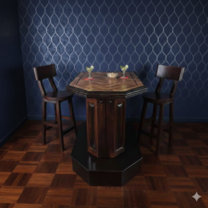 Minibar Standing Table Oak Mahogany 1,27 m