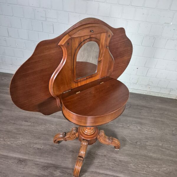 Folding Table Dressing Table Biedermeier 1850 Mahogany - Image 12