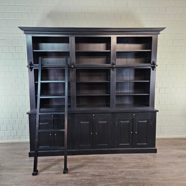 Bookcase Teak Black - Image 2