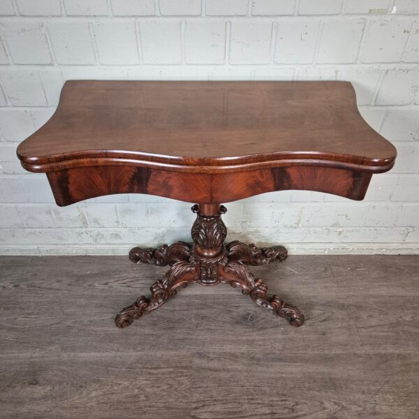 Folding Table Biedermeier 1860 Walnut - Image 4