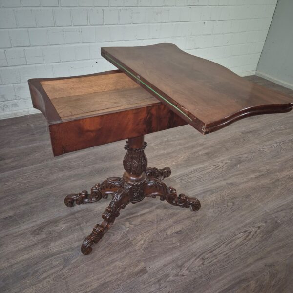 Folding Table Biedermeier 1860 Walnut - Image 9