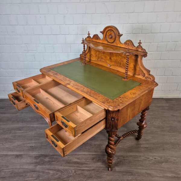 Desk with Chair Biedermeier 1850 Walnut - Image 14