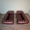 Chesterfield Sofas Leather Chestnut Brown 1.65 m Set - Image 2