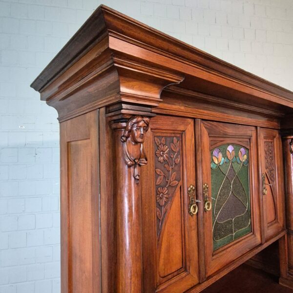 Cabinet Jugendstil 1900 Walnut - Image 4