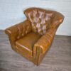 Chesterfield Armchair Leather Camel - Image 3