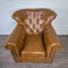 Chesterfield Armchair Leather Camel - Image 2