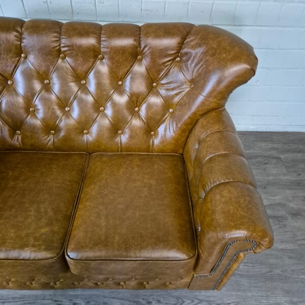 Chesterfield Sofa Camel 3-2-1 Leather - Image 7