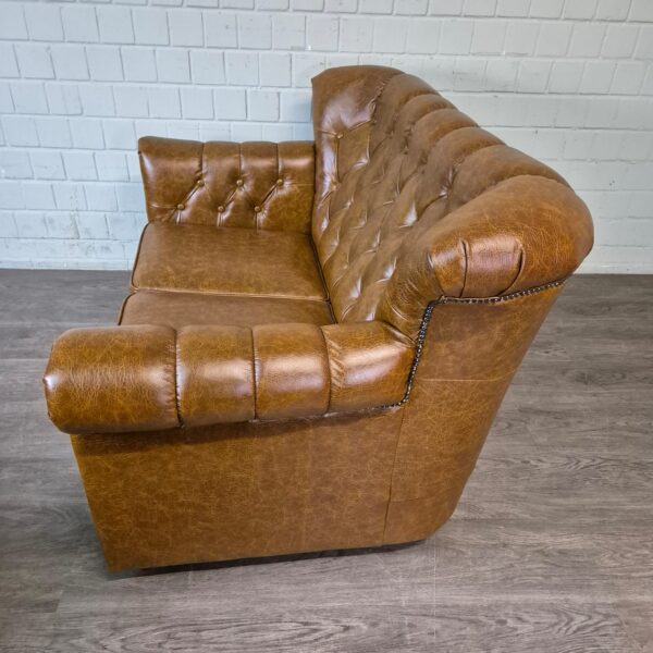 Chesterfield Sofa Camel 3-2-1 Leather - Image 5