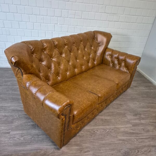 Chesterfield Sofa Camel 3-2-1 Leather - Image 3