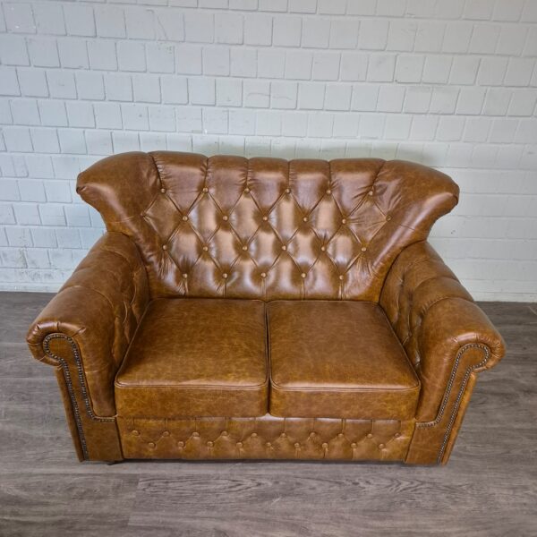 Chesterfield Sofa Camel 3-2-1 Leather - Image 10