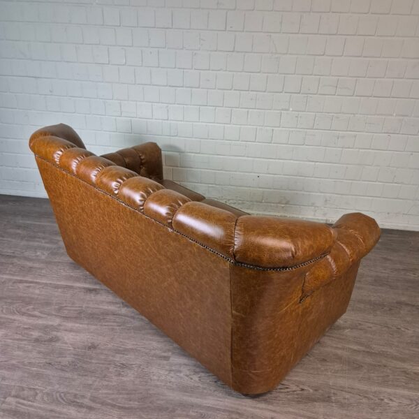 Chesterfield Sofa Camel 3-2-1 Leather - Image 8