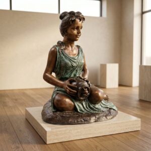 Gargoyle Girl with Jug Bronze 0,85m