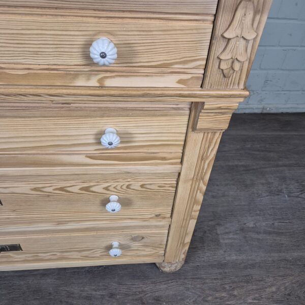 Chest of Drawers Jugendstil 1900 Pine - Image 6